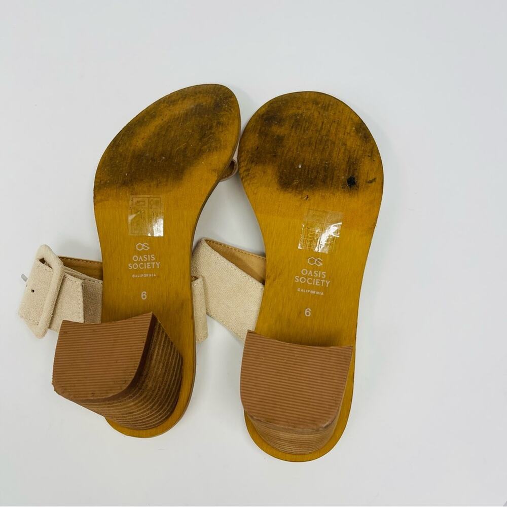 Oasis Society cream strappy buckle slip on mule sandals 6 - Picture 5 of 7